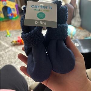 Carter's Child of Mine Navy Baby Booties